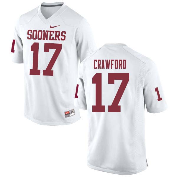 Men #17 Jaquayln Crawford Oklahoma Sooners College Football Jerseys Sale-White - Click Image to Close
